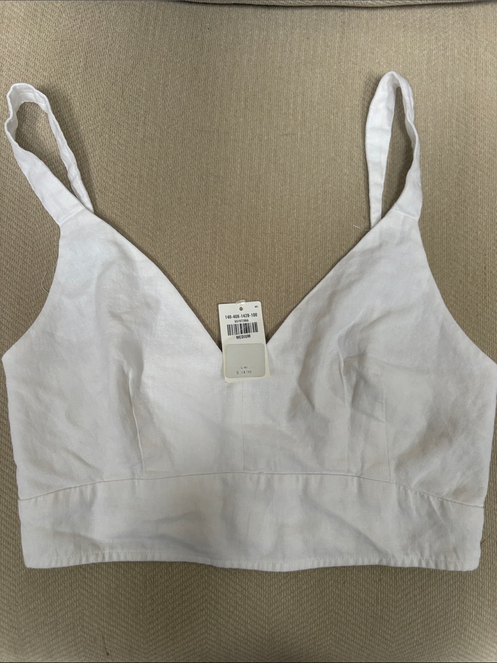 Abercrombie & Fitch White Linen Crop Top